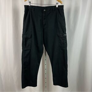 Wrangler 36x30 Baggy Cargo Grunge Black Pants Jeans Chore Outdoor Loose Fit